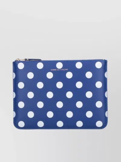 Comme Des Garçons Dotted Pattern Purse And Cardholder In Blue