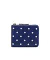 Comme Des Garçons Dotted Pattern Wallet In Blue