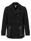 Comme Des Garçons Double-breasted Coat Featuring Notched Lapels In Black