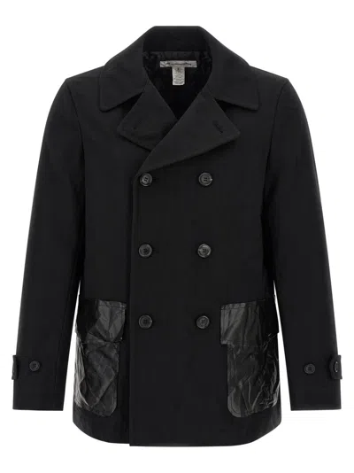 COMME DES GARÇONS DOUBLE-BREASTED CANVAS CABAN JACKET