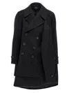 Comme Des Garçons Wool Double-breasted Coat In Black