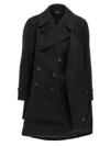 Comme Des Garçons Wool Double-breasted Coat In Black