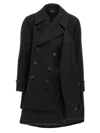 Comme Des Garçons Wool Double-breasted Coat In Black