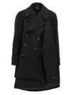 Comme Des Garçons Wool Double-breasted Coat In Black