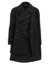 Comme Des Garçons Wool Double-breasted Coat In Black
