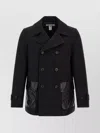 Comme Des Garçons Double-breasted Canvas Coat In Black