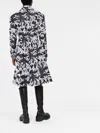 Comme Des Garçons Double-breasted Damask Coat In Black