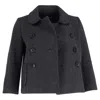 Comme Des Garçons Double-breasted Short Jacket In Grey Wool In Grey