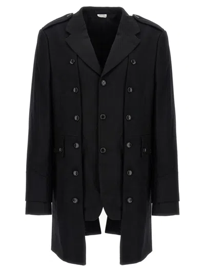 Comme Des Garçons Double Layer Blazer Coat In Black