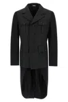 Comme Des Garçons Tailcoat Style Double Layer Blazer In Black