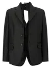 Comme Des Garçons Double Layer Effect Blazer In Black