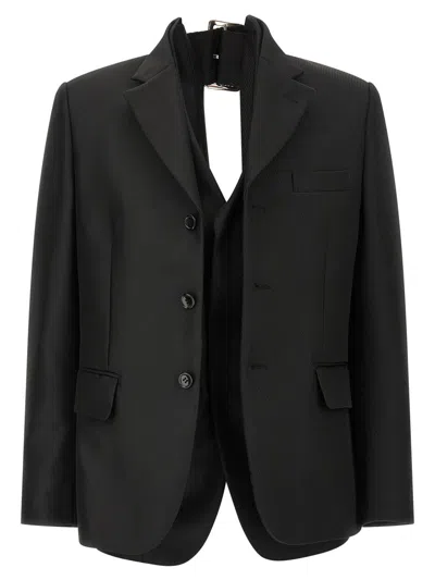 COMME DES GARÇONS COMME DES GARÇONS DOUBLE LAYER EFFECT BLAZER