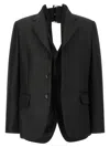 Comme Des Garçons Double Layer Effect Blazer In Black
