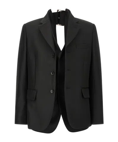 COMME DES GARÇONS COMME DES GARÇONS DOUBLE LAYERED BLAZER
