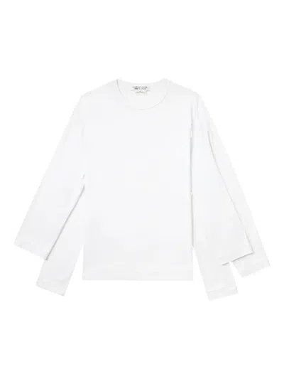 Comme Des Garçons Double-sleeve Cotton Top In White