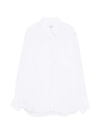 Comme Des Garçons Double-breasted Long-sleeve Shirt In White