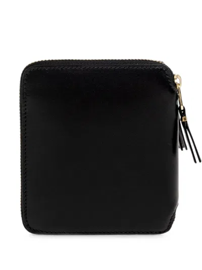 Comme Des Garçons Double-zip Bovine Leather Wallet In Black