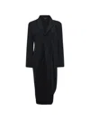 Comme Des Garçons Wool Gabardine Medium Coat In Black