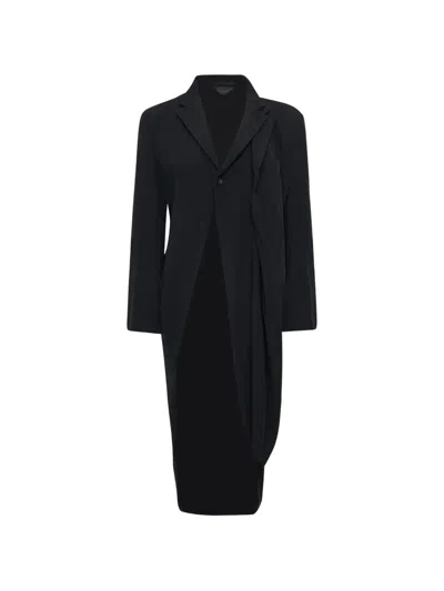 Comme Des Garçons Draped Asymmetric Jacket In Black