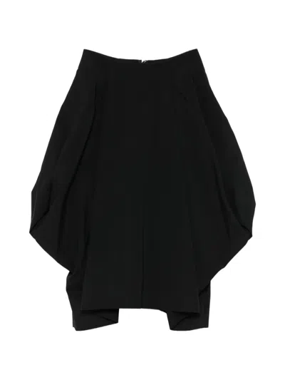 Comme Des Garçons Draped Asymmetric Midi Skirt In Black