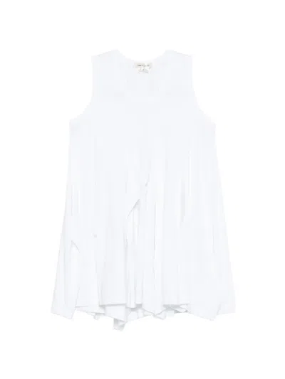 Comme Des Garçons Draped Asymmetric T-shirt In White