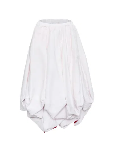 Comme Des Garçons Draped Bubble Midi Skirt In Black