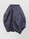 Comme Des Garçons Draped Checked Skirt Voluminous Shape In Gray