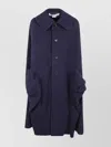 Comme Des Garçons Draped Coat With Bow And Wide Collar In Blue