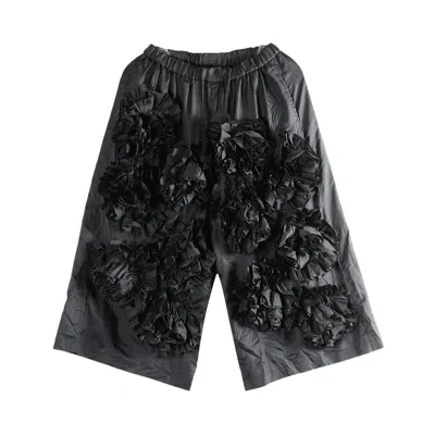 Pre-owned Comme Des Garçons Draped Flower-detail Pants 'black' | Women's Size S