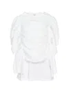 Comme Des Garçons Draped Gathered Blouse In White