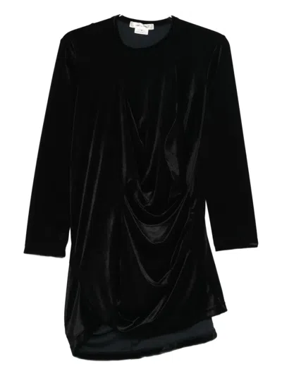 Comme Des Garçons Draped Mini Dress In Black