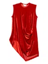 Comme Des Garçons Draped Mini Dress In Red