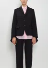Comme Des Garçons Draped Panel Twill Jacket In Black