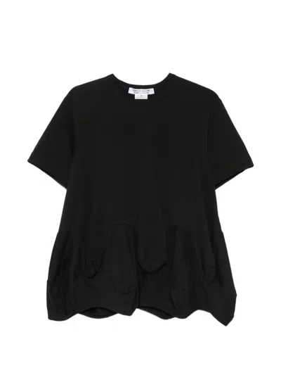 Comme Des Garçons Draped Panelled T-shirt In Black