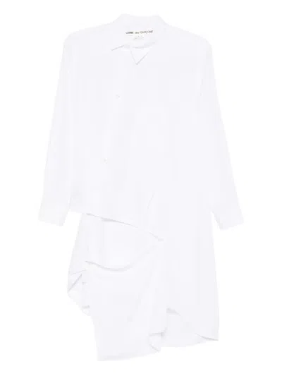 Comme Des Garçons Draped Shirt In White