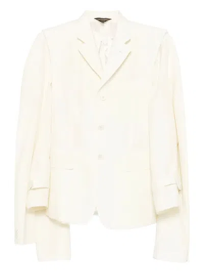 Comme Des Garçons Draped-sleeve Blazer In Gray