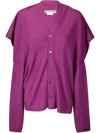 Comme Des Garçons Draped Buttoned-up Cardigan In Purple