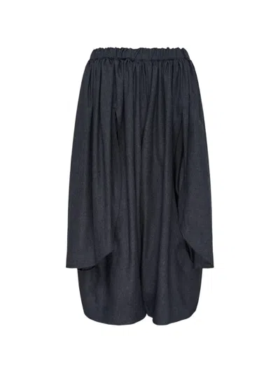 Comme Des Garçons Draped Wool Tapered Trousers In Black
