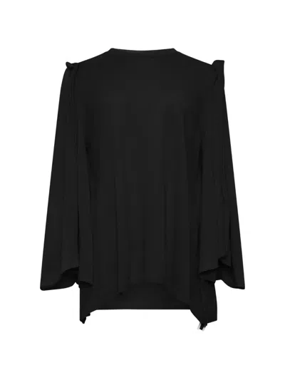 Comme Des Garçons Draped-detail Sweater In Black