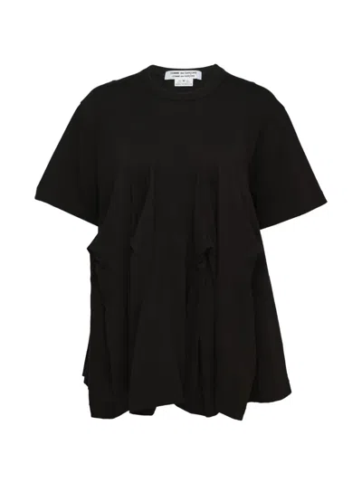 Comme Des Garçons Draped-panel T-shirt In Black