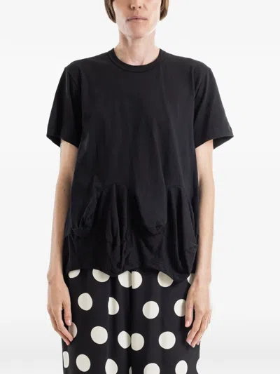 Comme Des Garçons Draped-pocket T-shirt In Black