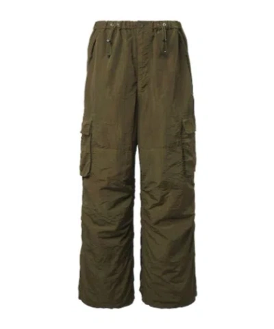 Comme Des Garçons Drawstring Cargo Pants In Green