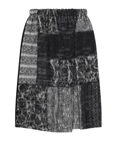 Comme Des Garçons Drawstring Knit Skirt In Black