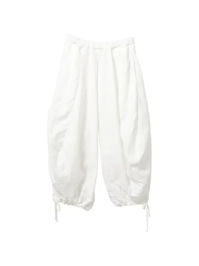 Comme Des Garçons Drawstring-cuff Balloon Trousers In White