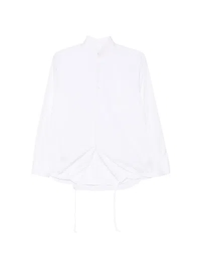 Comme Des Garçons Drawstring-hem Shirt In White