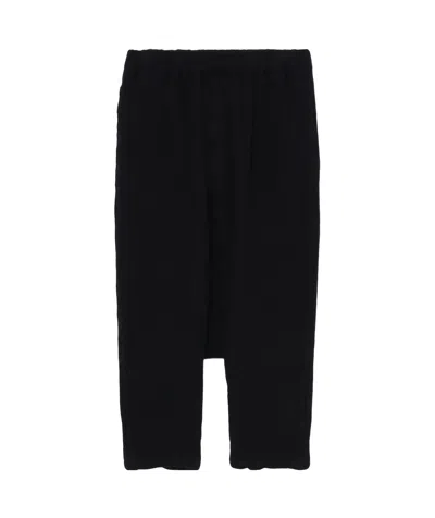 Comme Des Garçons Drop-crotch Cropped Trousers In Black