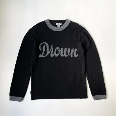 Pre-owned Comme Des Garçons ‘drown' Instarsia Knit Wool Sweater In Black