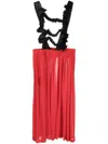 Comme Des Garçons Dungarees-style Asymmetric Midi Dress In Red