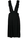 Comme Des Garçons Dungarees-style Midi Dress In Black
