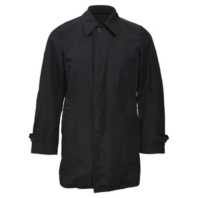 Comme Des Garçons Dyed Balmacaan Coat In Black Cotton